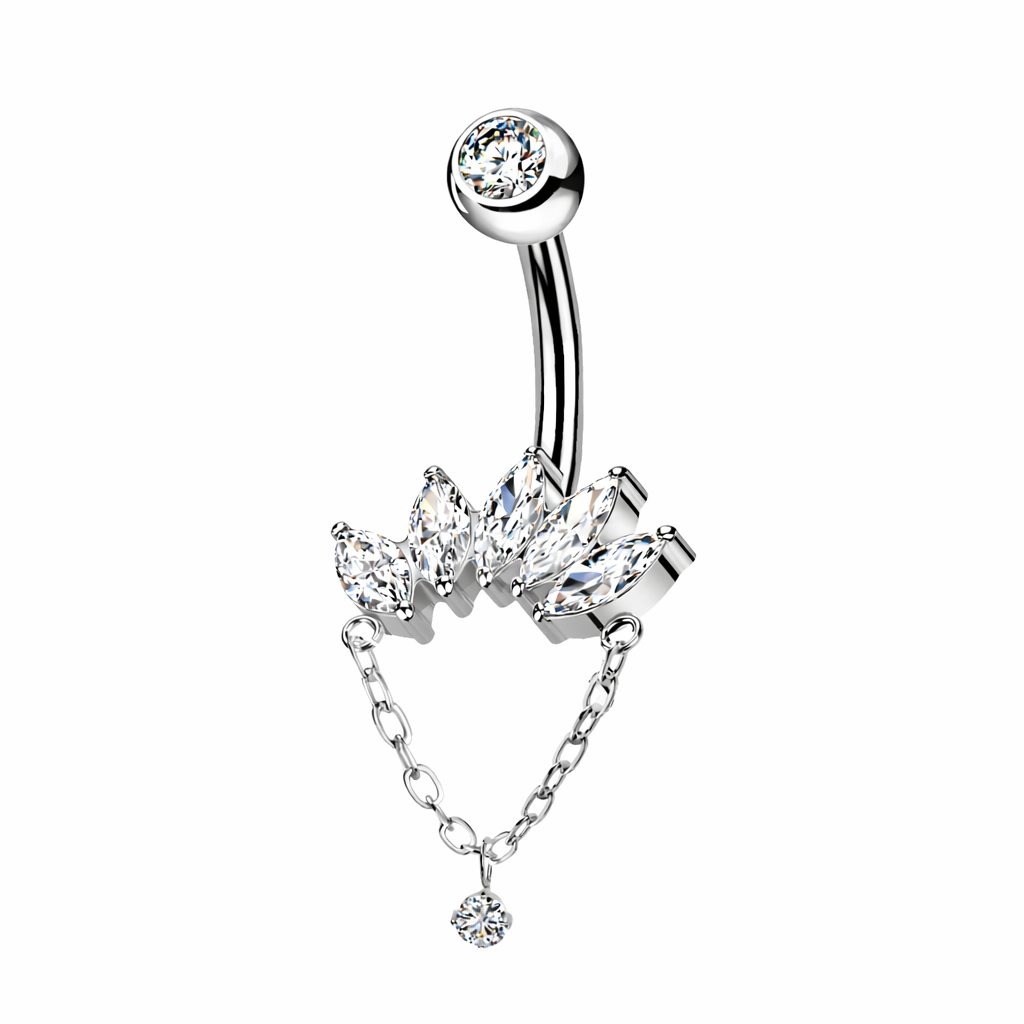 Piercing ombelico catena