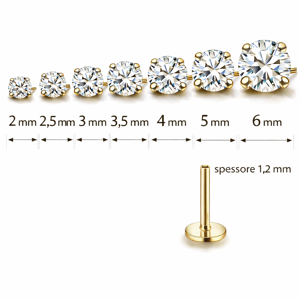 Piercing punto luce gold click titanio