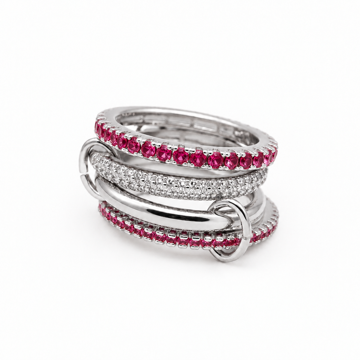 Anello 4 fedine pink