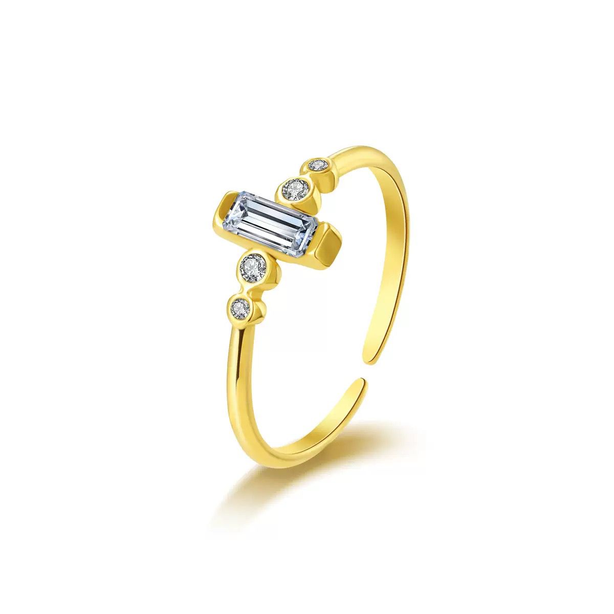 Anello baguette bianco