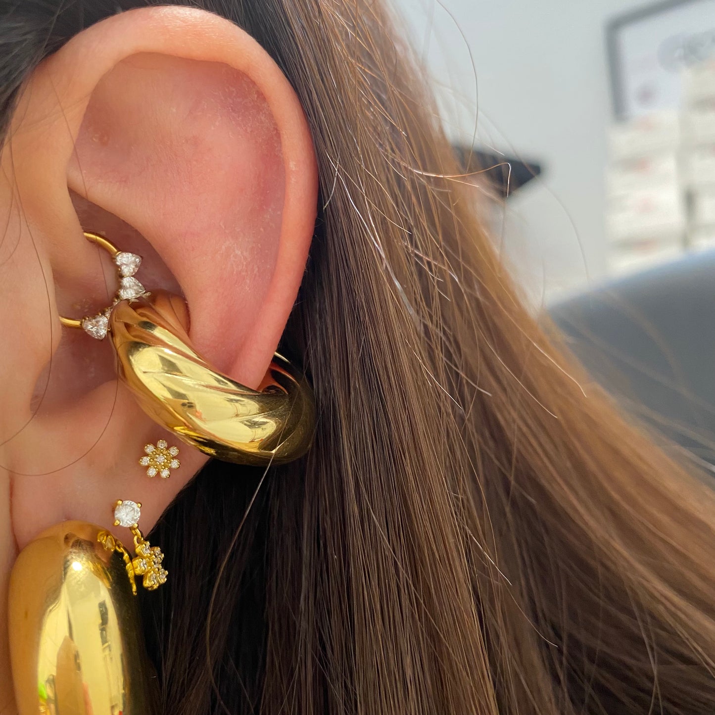 Ear cuff chunky torchon