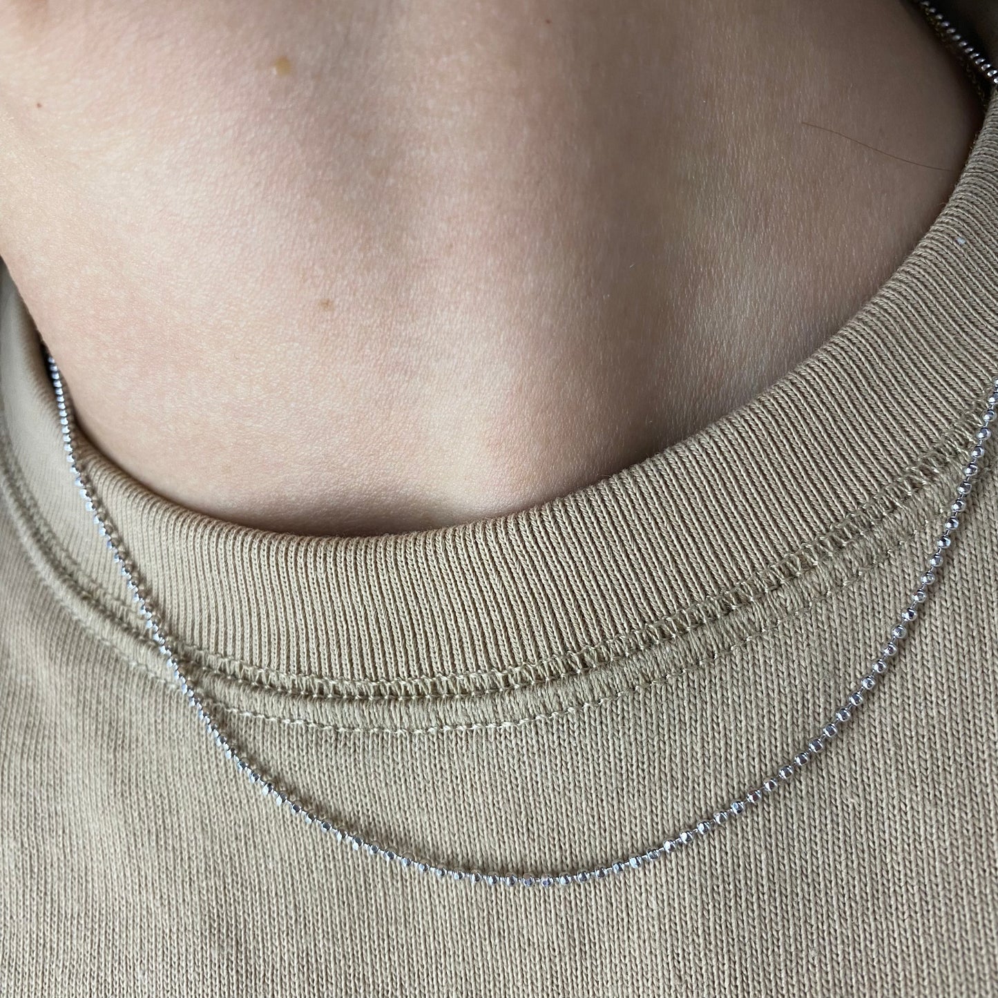 Collana base diamantata acciaio