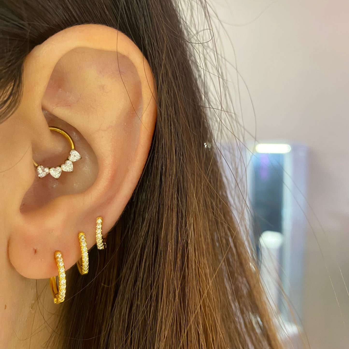 Cerchietto zirconato bianco gold