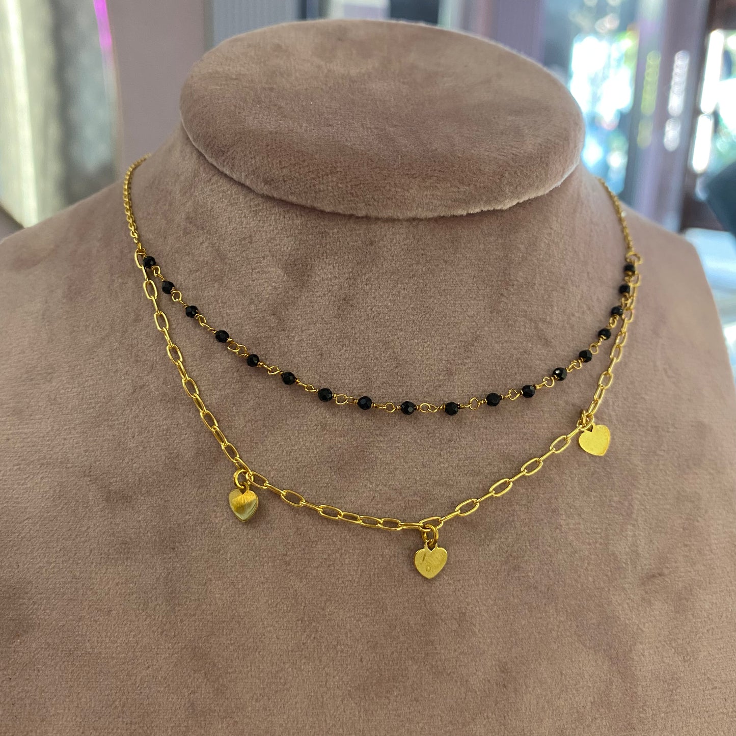 Collana doppia cuoricini