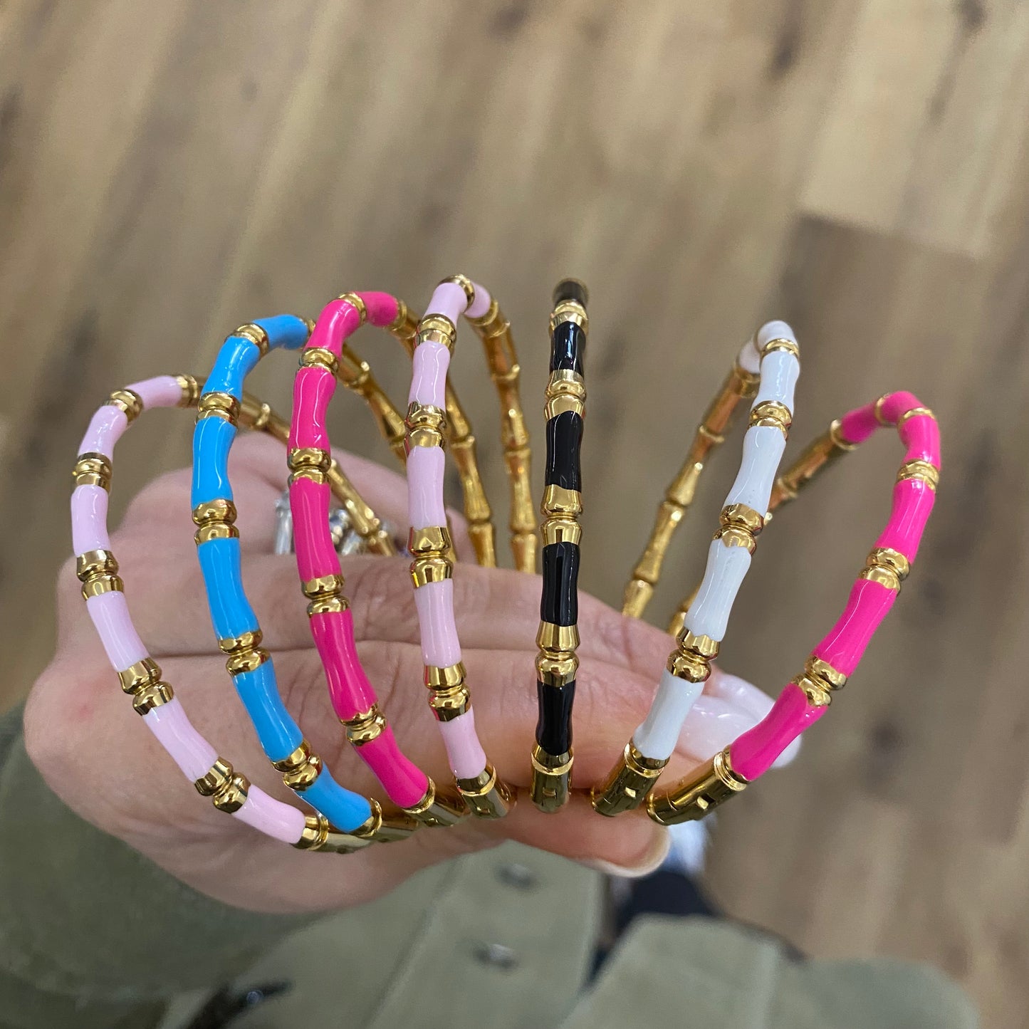 Bracciale mini bambù smaltato