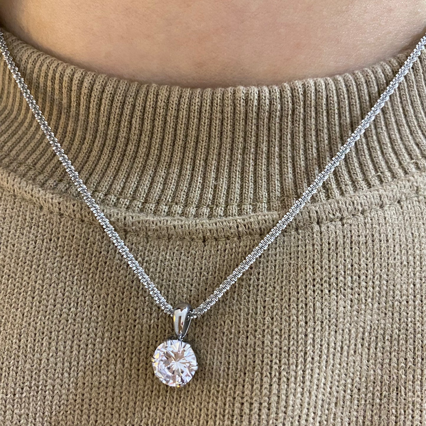 Collana maxi punto luce acciaio