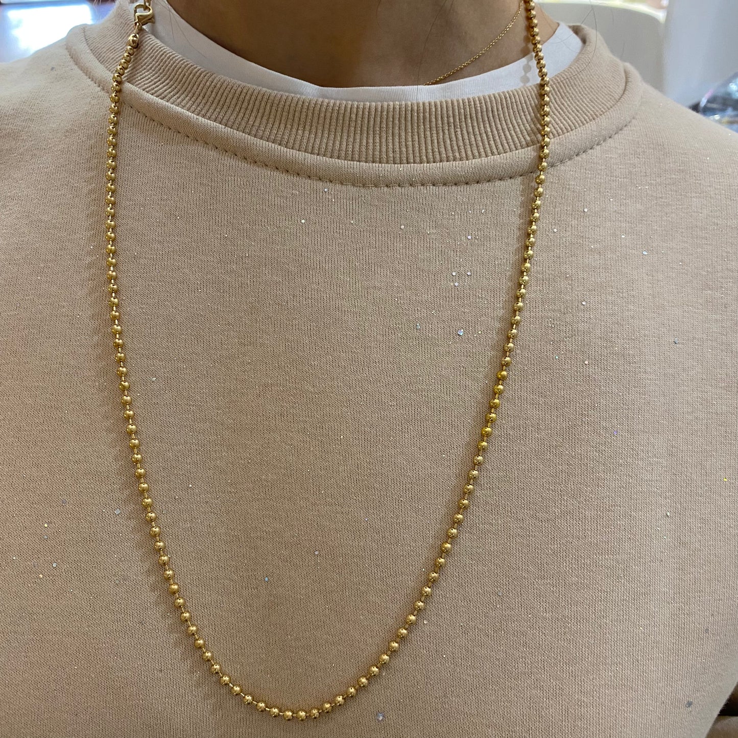 Collana acciaio palline grandi