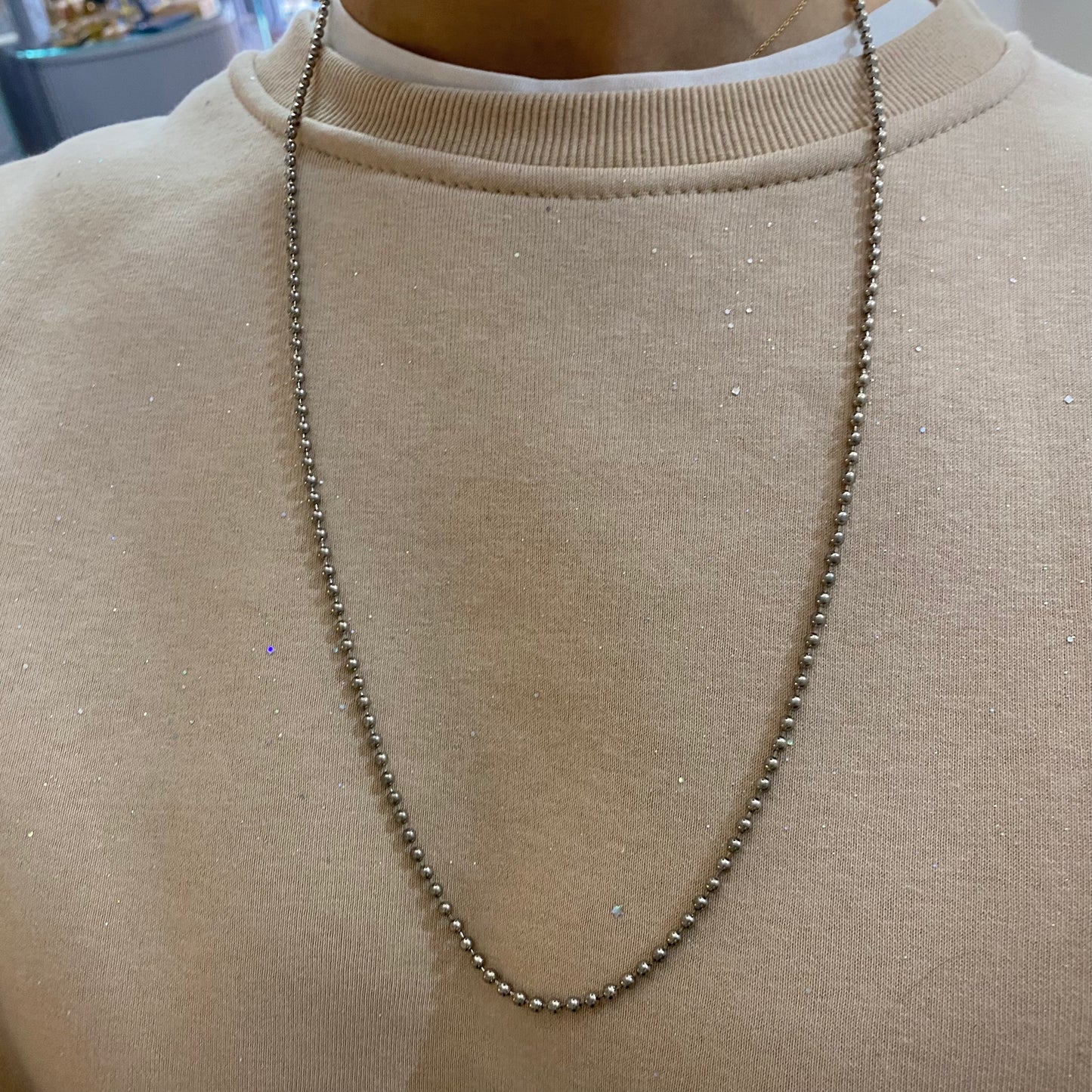 Collana acciaio palline grandi
