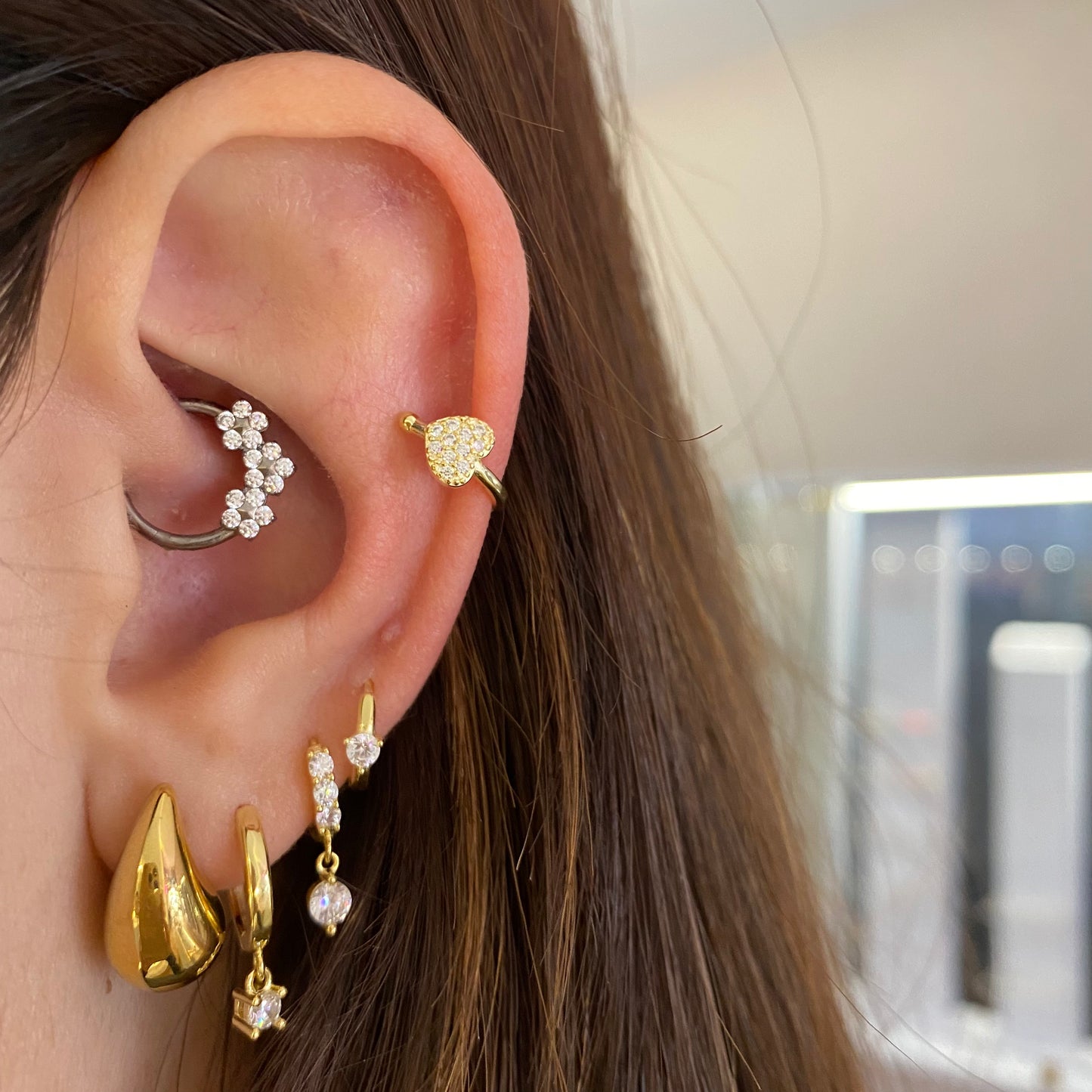 Ear cuff cuoricino