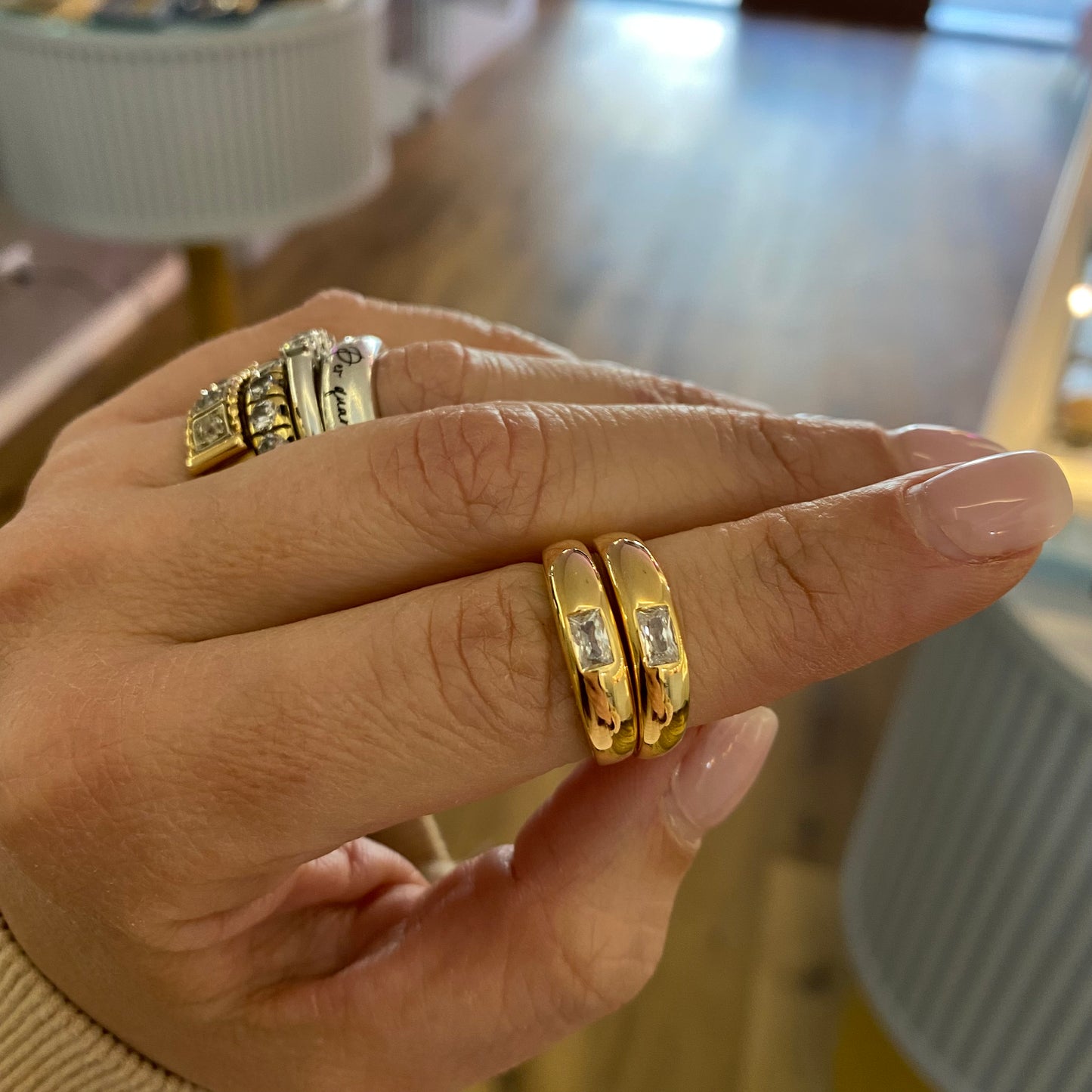 Anello vintage baguette