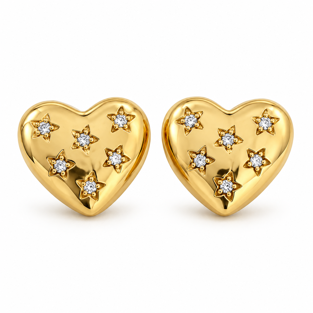 Orecchini cuori con costellazione