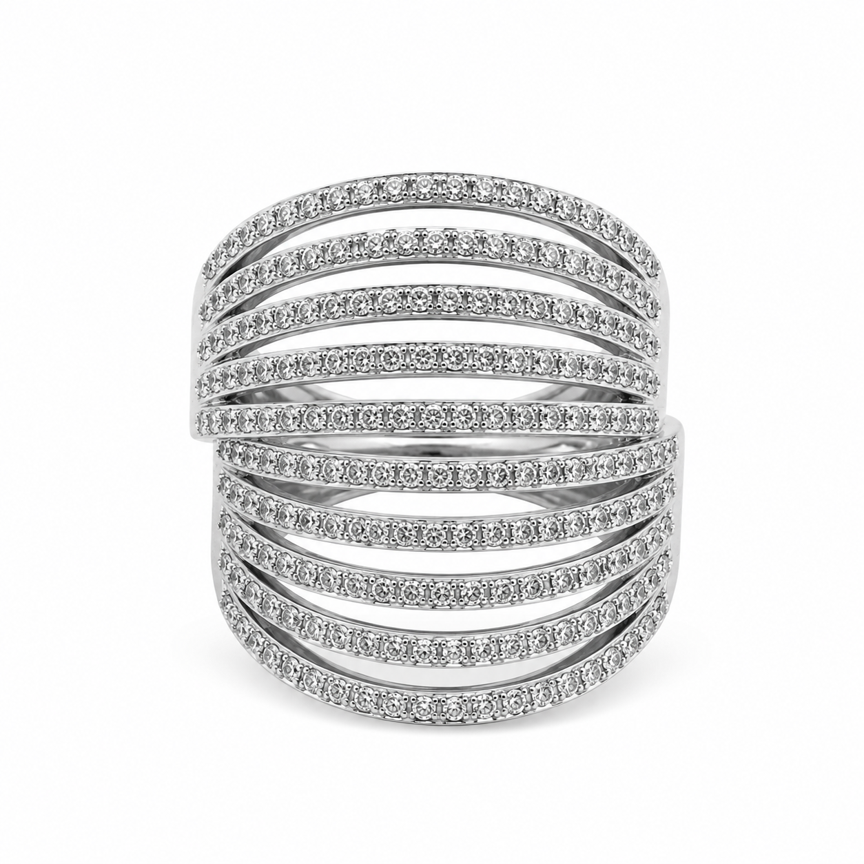 Anello fascia zirconata