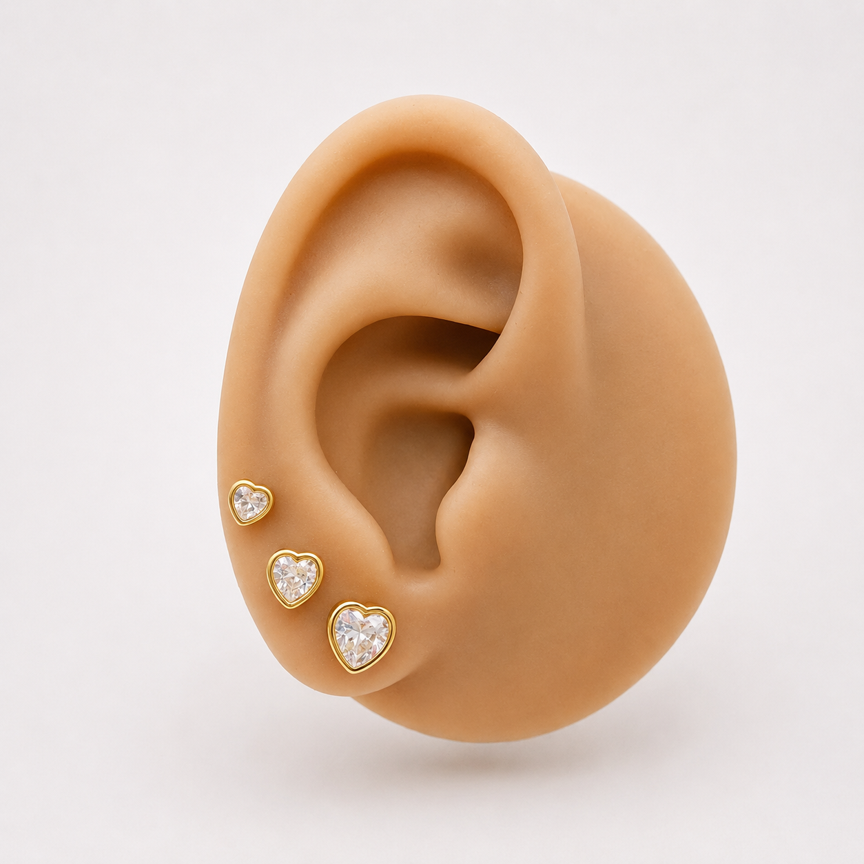 Orecchini cuori lobini gold