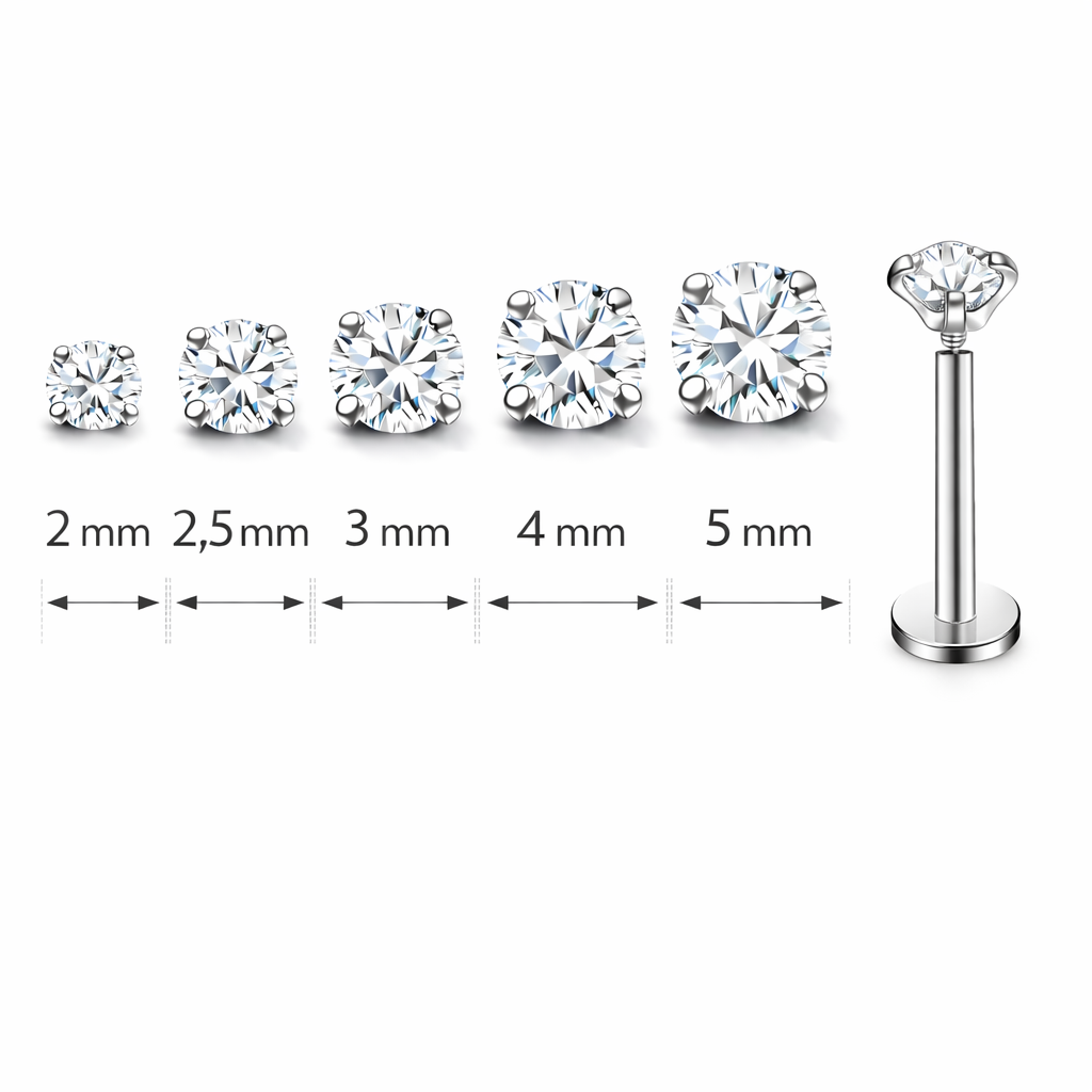 Piercing punto luce silver titanio