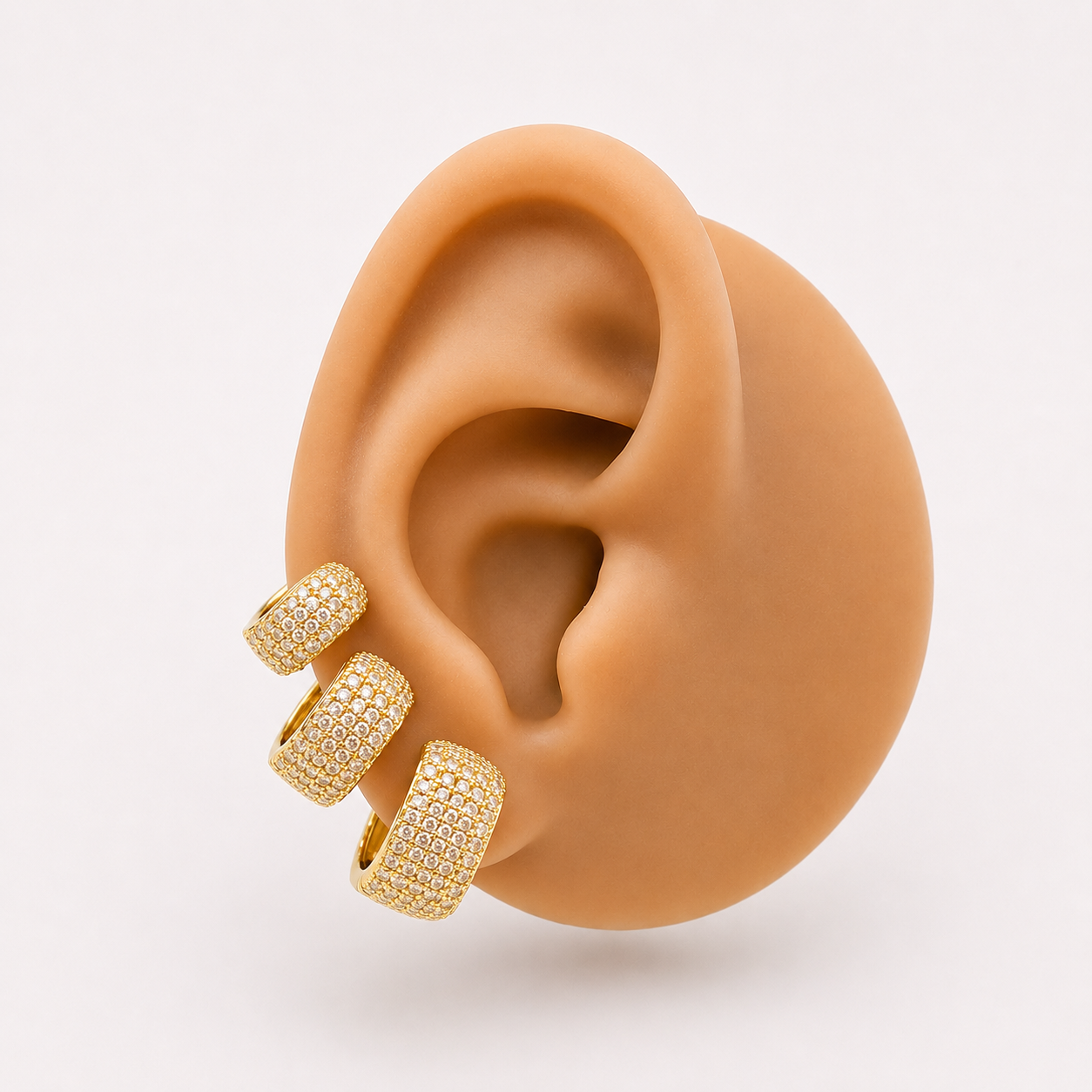 Orecchini squadrati pave’ gold