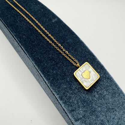 Collana quadratino cuore