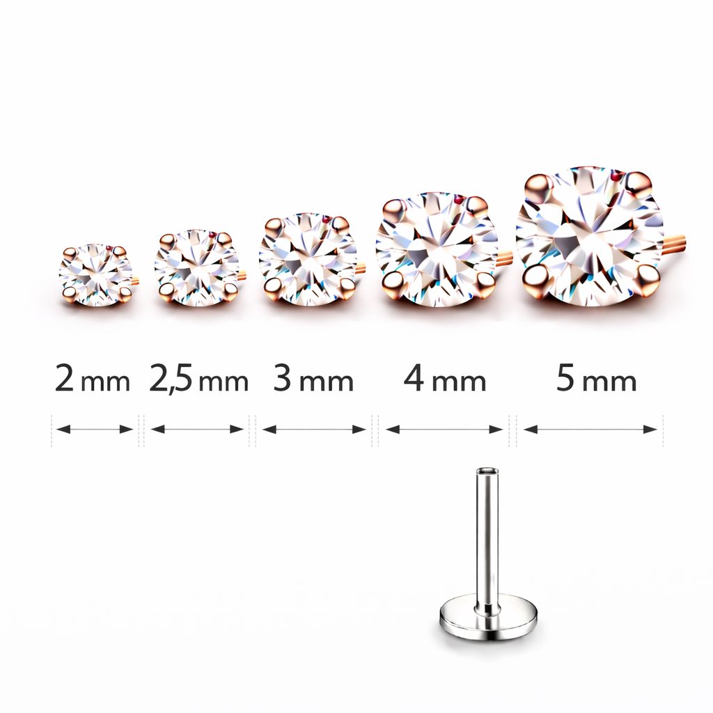 Piercing punto luce gold rosè click titanio