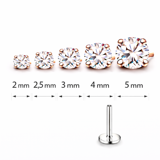 Piercing punto luce gold rosè click titanio