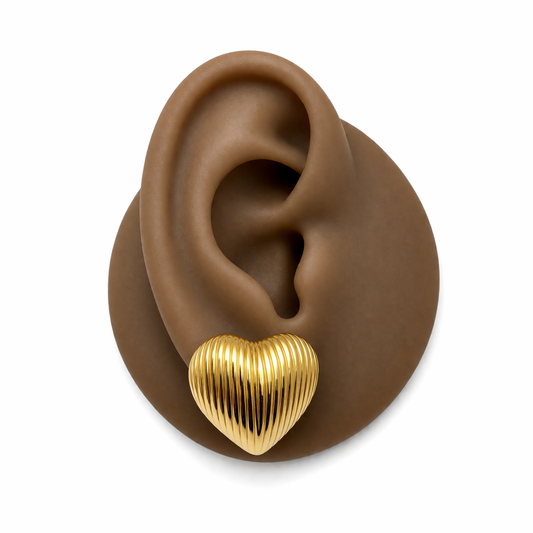 Orecchini cuori rigati