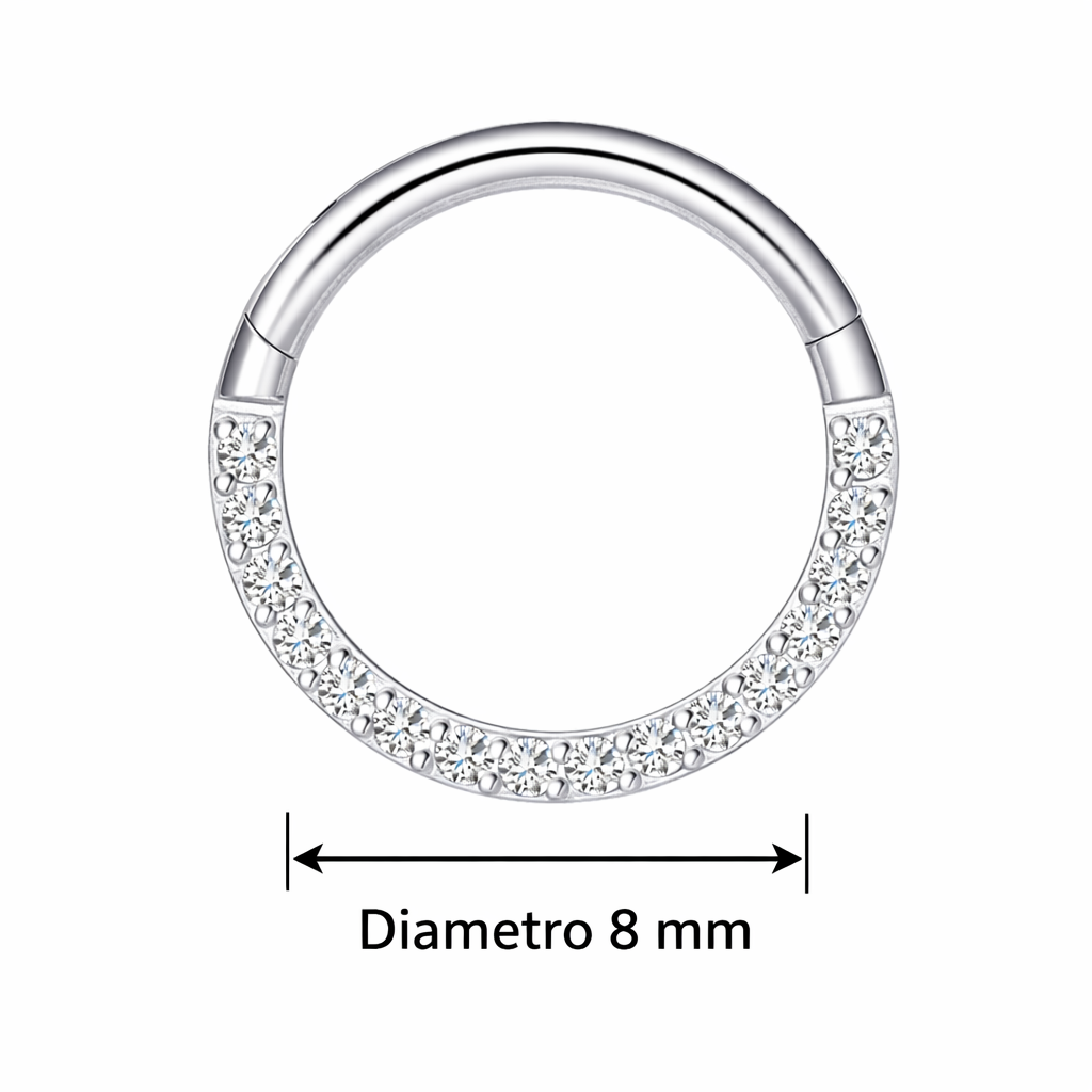 Piercing cerchietto zirconato