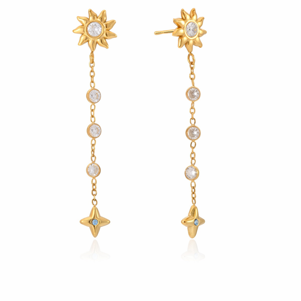 Mono orecchino sole pendente