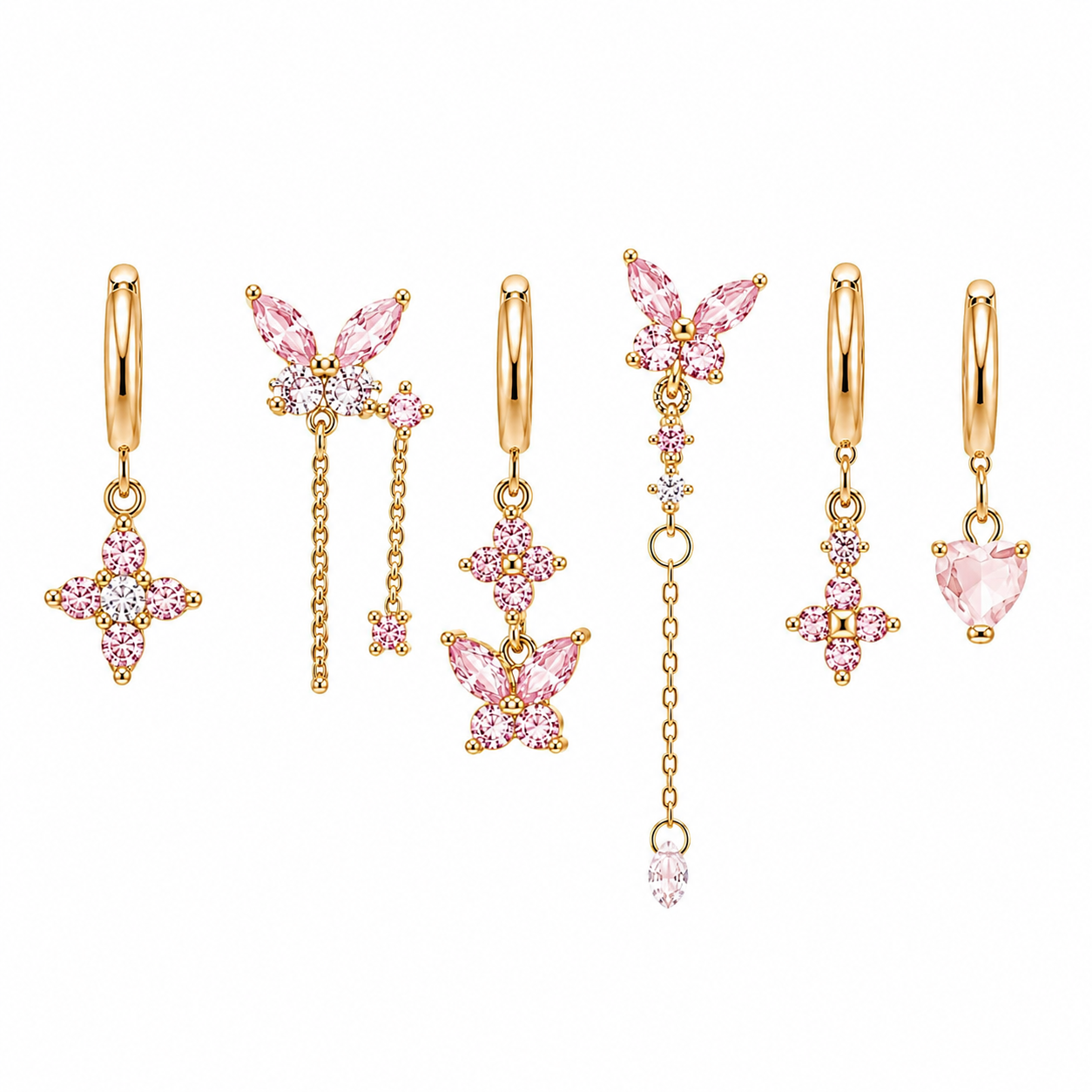 Settino farfalla gold rosa