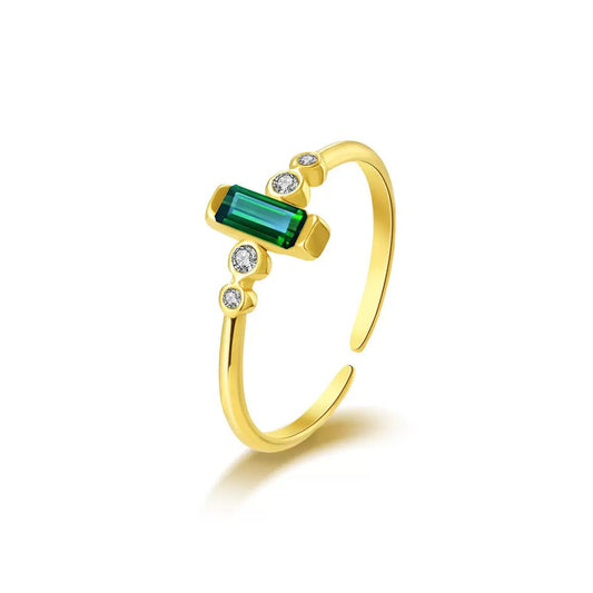 Anello baguette verde