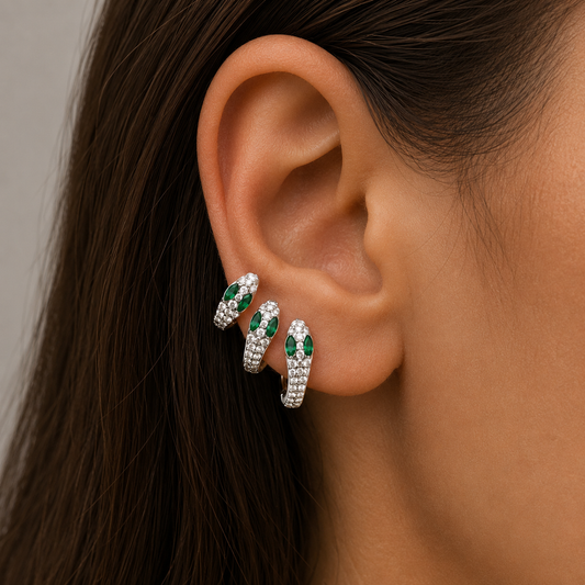 Orecchini snake silver