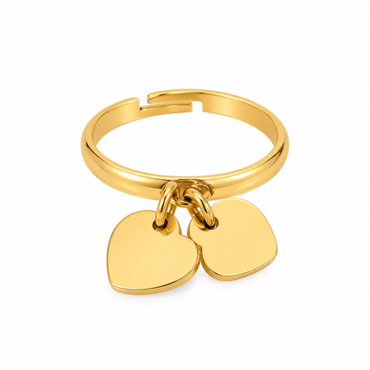 Anello cuore pendente