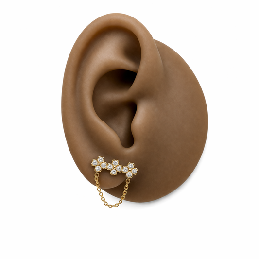 Mono orecchino tris di fiori