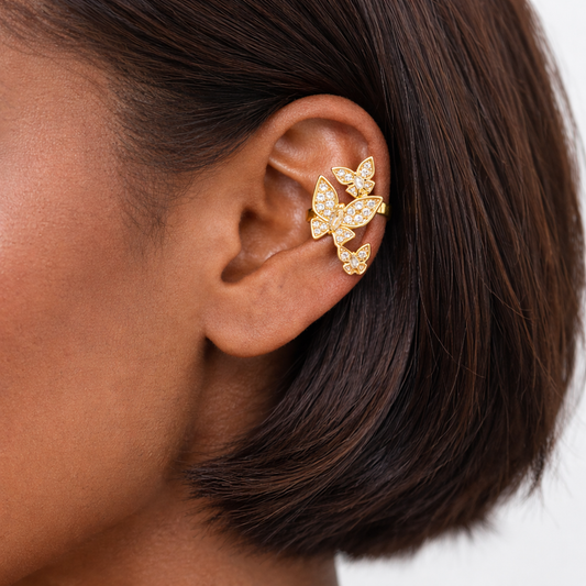 Ear cuff tre farfalle