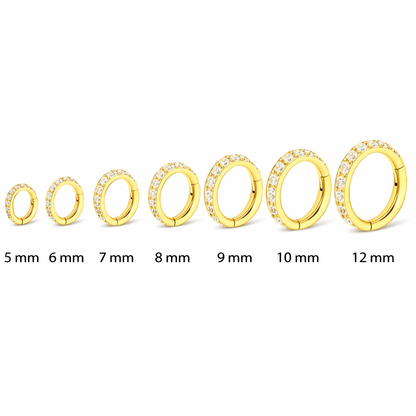 Cerchietto zirconato titanio gold
