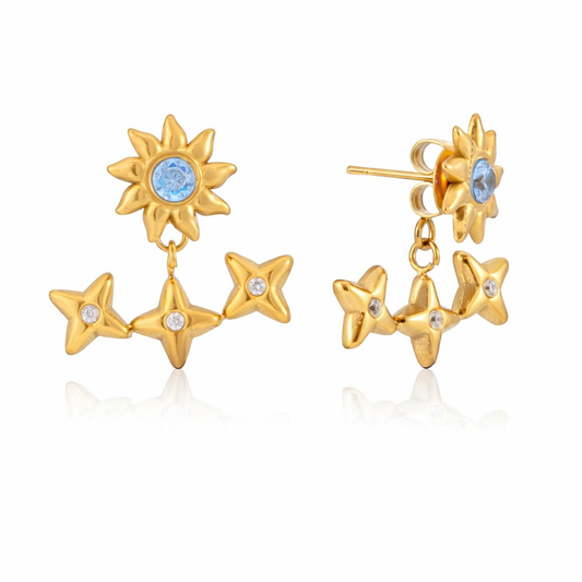 Mono orecchino sole turchese