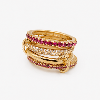Anello 4 fedine pink