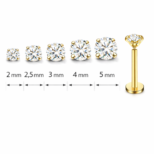 Piercing punto luce gold titanio