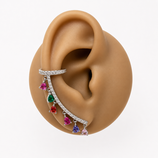 Ear cuff Esmeralda color