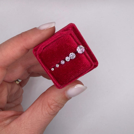 Piercing punto luce rosa silver click