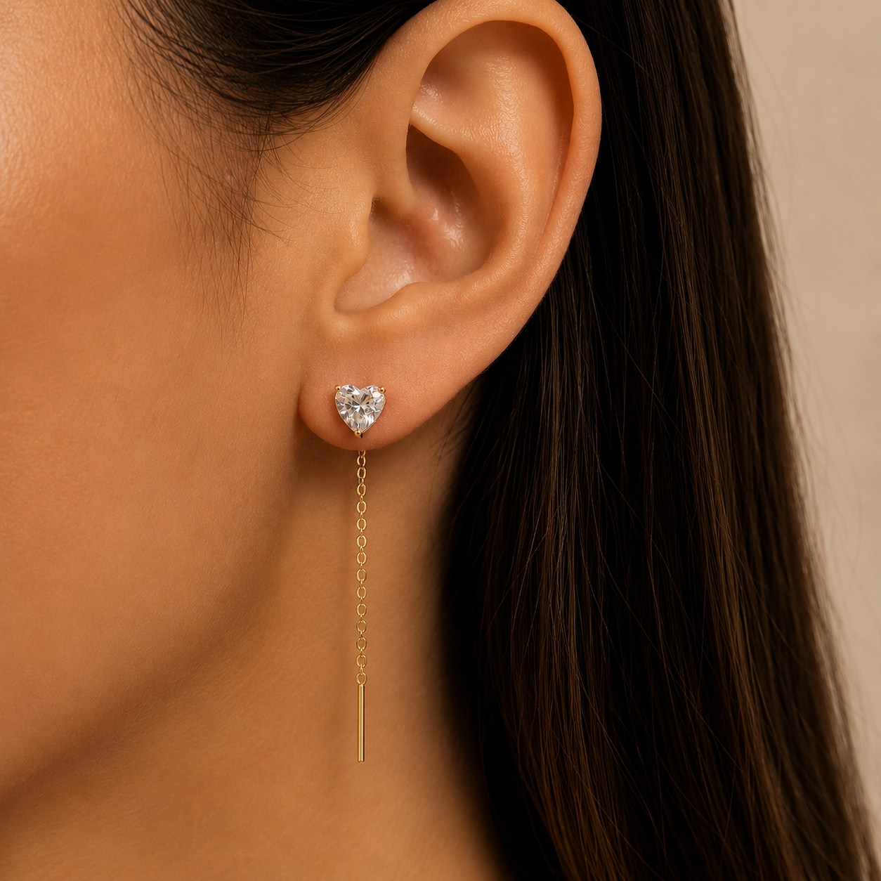 Orecchino pendente love gold