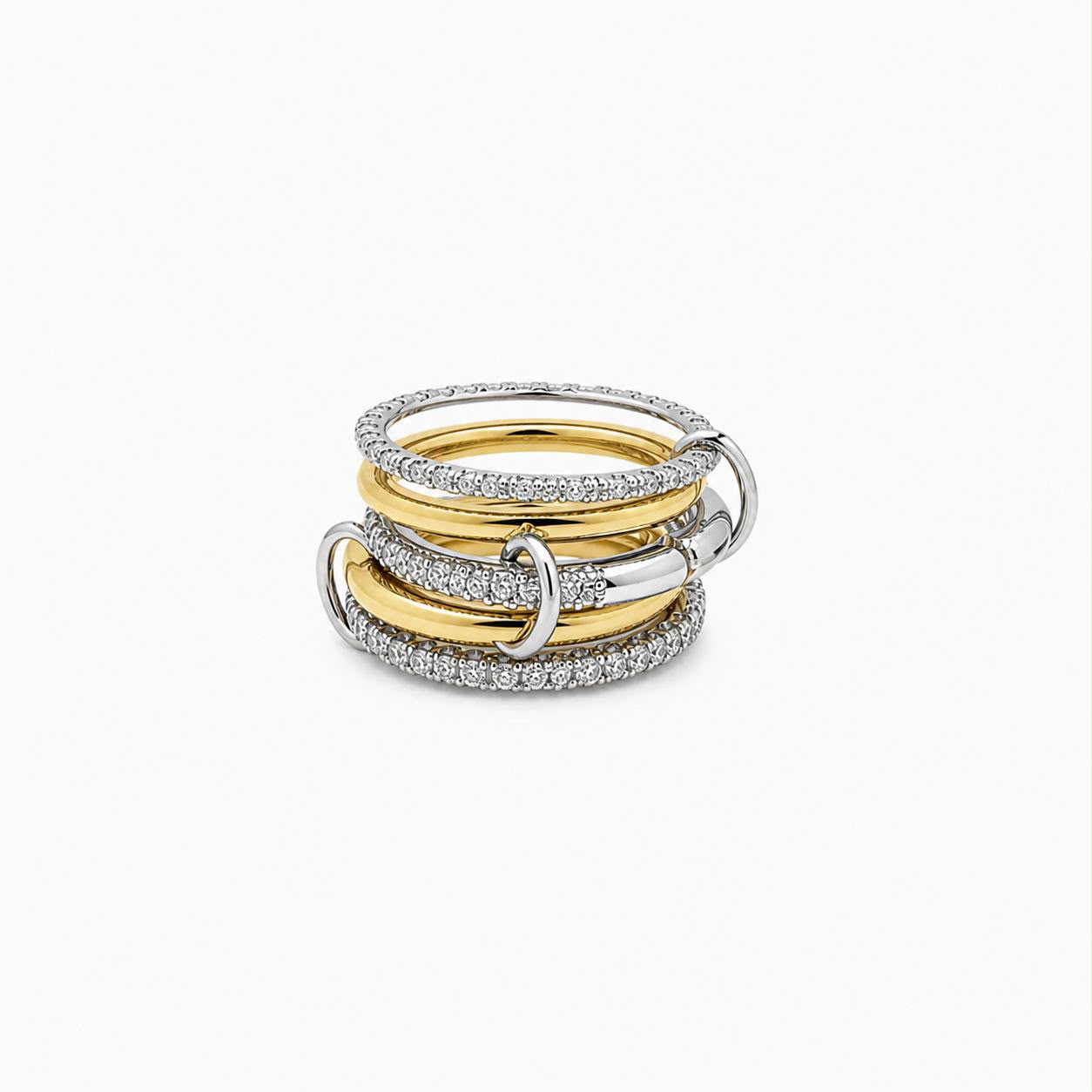 Anello 5 fedine bicolore