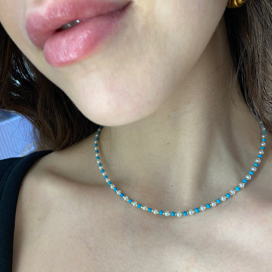 Collana perline turchesi