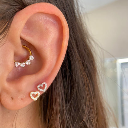 Piercing mono cuoricino forato