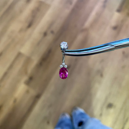 Piercing ombelico gemma fucsia