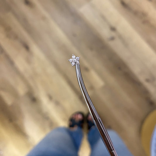 Piercing fiore acciaio