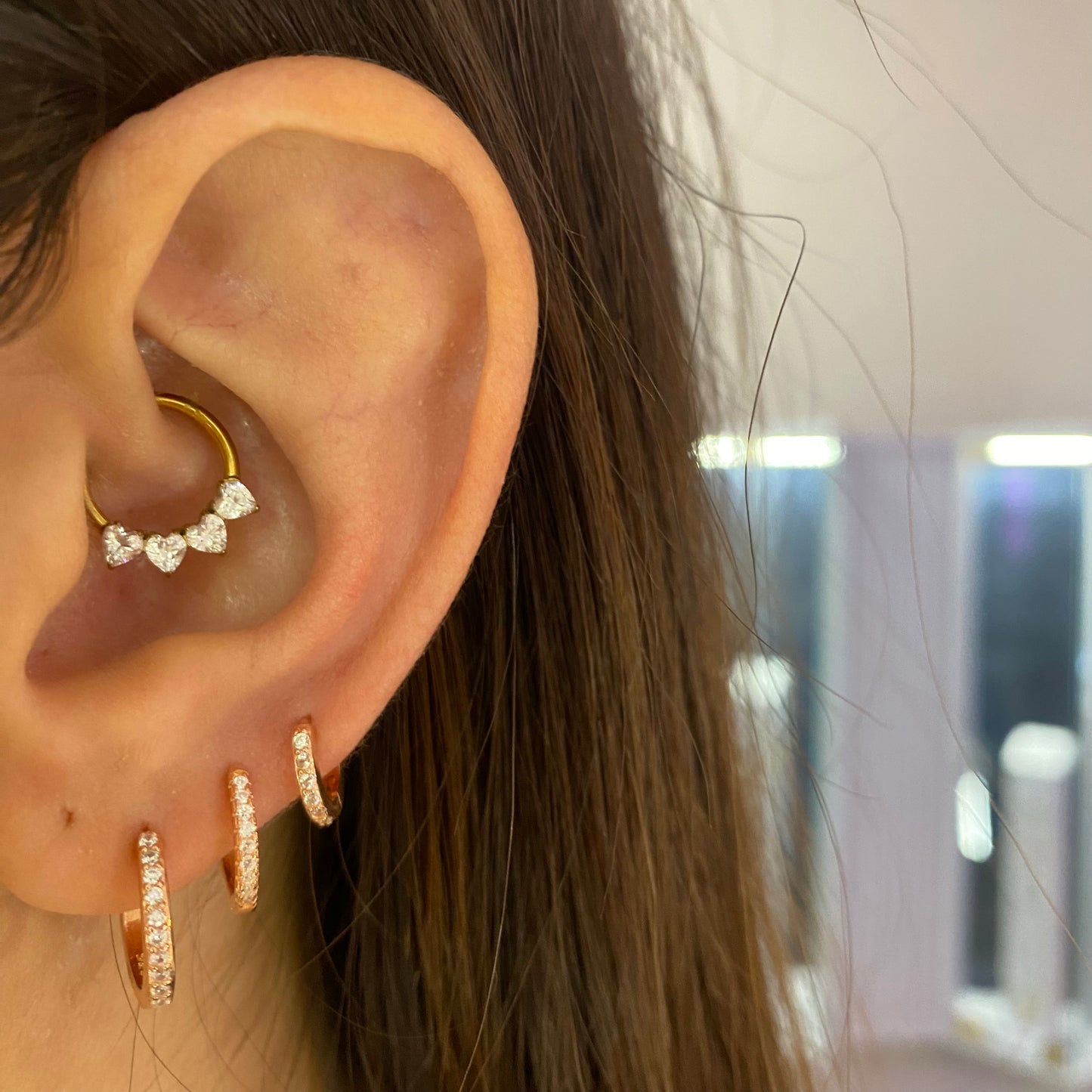 Cerchietto zirconato bianco gold rosè