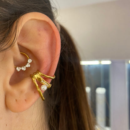 Ear cufff tris perla