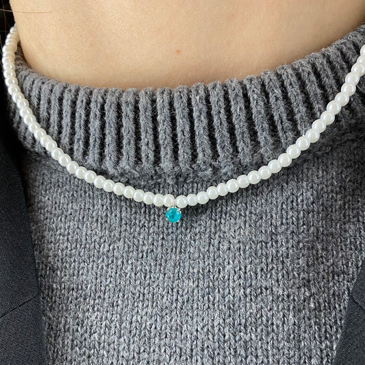 Collana Perline punto luce paraiba