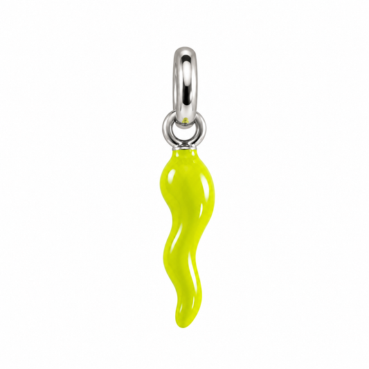Cornetto portafortuna giallo fluo
