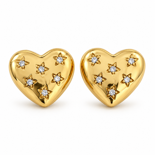 Orecchini cuori con costellazione