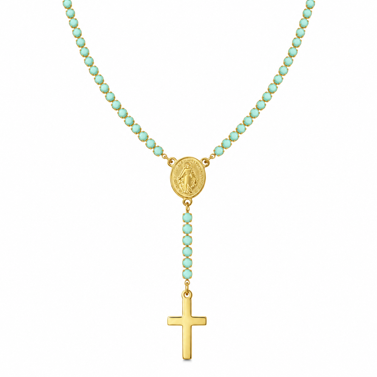 Collana rosario tennis verde tiffany