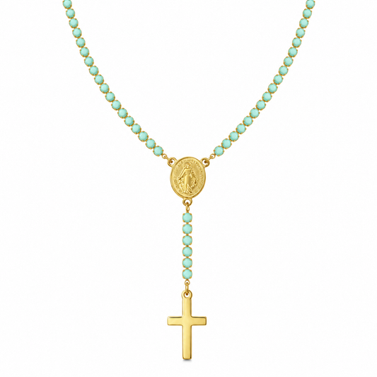 Collana rosario tennis verde tiffany